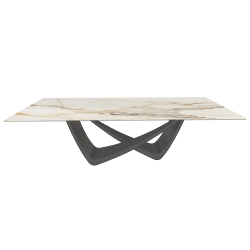 BONTEMPI table fixe rectangulaire avec structure anthracite BACH 53.82 250x100 cm
