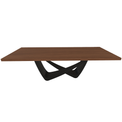 BONTEMPI table fixe rectangulaire avec structure noire matte BACH 53.82 250x100 cm