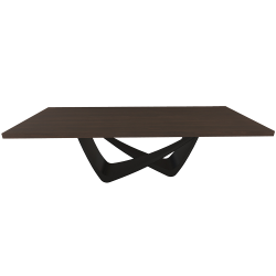 BONTEMPI table fixe rectangulaire avec structure noire matte BACH 53.82 250x100 cm