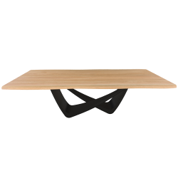 BONTEMPI table fixe rectangulaire avec structure noire matte BACH 53.82 250x100 cm