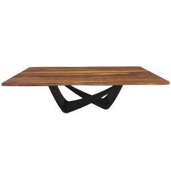 BONTEMPI table fixe rectangulaire avec structure noire matte BACH 53.82 250x100 cm