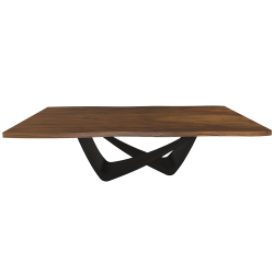 BONTEMPI table fixe rectangulaire avec structure noire matte BACH 53.82 250x100 cm