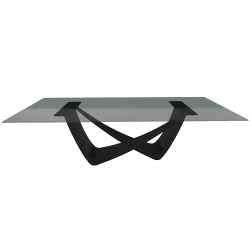 BONTEMPI table fixe rectangulaire avec structure noire matte BACH 53.82 250x100 cm
