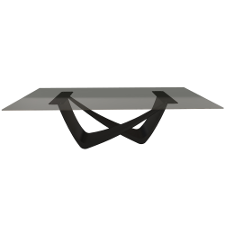 BONTEMPI table fixe rectangulaire avec structure noire matte BACH 53.82 250x100 cm