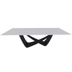 BONTEMPI table fixe rectangulaire avec structure noire matte BACH 53.82 250x100 cm