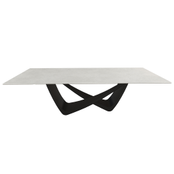 BONTEMPI table fixe rectangulaire avec structure noire matte BACH 53.82 250x100 cm