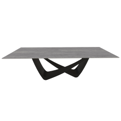 BONTEMPI table fixe rectangulaire avec structure noire matte BACH 53.82 250x100 cm