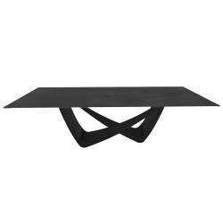 BONTEMPI table fixe rectangulaire avec structure noire matte BACH 53.82 250x100 cm