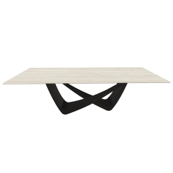 BONTEMPI table fixe rectangulaire avec structure noire matte BACH 53.82 250x100 cm