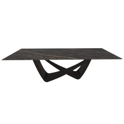 BONTEMPI table fixe rectangulaire avec structure noire matte BACH 53.82 250x100 cm