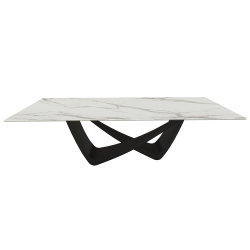 BONTEMPI table fixe rectangulaire avec structure noire matte BACH 53.82 250x100 cm
