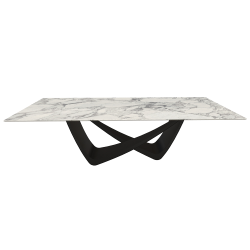 BONTEMPI table fixe rectangulaire avec structure noire matte BACH 53.82 250x100 cm