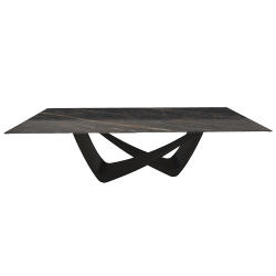 BONTEMPI table fixe rectangulaire avec structure noire matte BACH 53.82 250x100 cm