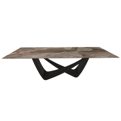 BONTEMPI table fixe rectangulaire avec structure noire matte BACH 53.82 250x100 cm