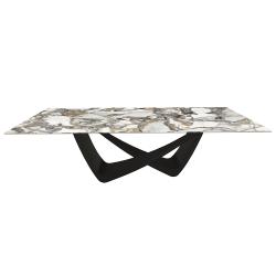 BONTEMPI table fixe rectangulaire avec structure noire matte BACH 53.82 250x100 cm