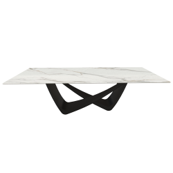 BONTEMPI table fixe rectangulaire avec structure noire matte BACH 53.82 250x100 cm