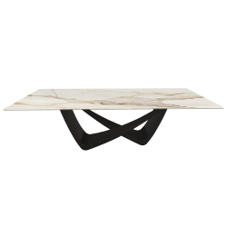 BONTEMPI table fixe rectangulaire avec structure noire matte BACH 53.82 250x100 cm