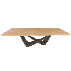 BONTEMPI table fixe rectangulaire avec structure laiton foncé BACH 53.82 250x100 cm