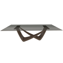 BONTEMPI table fixe rectangulaire avec structure laiton foncé BACH 53.82 250x100 cm