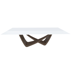 BONTEMPI table fixe rectangulaire avec structure laiton foncé BACH 53.82 250x100 cm