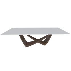 BONTEMPI table fixe rectangulaire avec structure laiton foncé BACH 53.82 250x100 cm