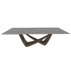BONTEMPI table fixe rectangulaire avec structure laiton foncé BACH 53.82 250x100 cm