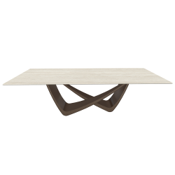 BONTEMPI table fixe rectangulaire avec structure laiton foncé BACH 53.82 250x100 cm
