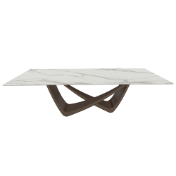 BONTEMPI table fixe rectangulaire avec structure laiton foncé BACH 53.82 250x100 cm