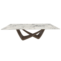 BONTEMPI table fixe rectangulaire avec structure laiton foncé BACH 53.82 250x100 cm