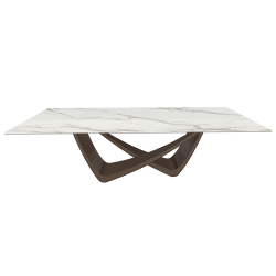 BONTEMPI table fixe rectangulaire avec structure laiton foncé BACH 53.82 250x100 cm