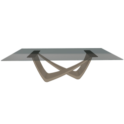 BONTEMPI table fixe rectangulaire avec structure sable BACH 53.82 250x100 cm