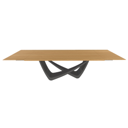 BONTEMPI table extensible rectangulaire avec structure anthracite BACH 53.85 290/240/190x100 cm