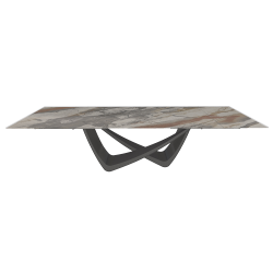 BONTEMPI table extensible rectangulaire avec structure anthracite BACH 53.85 290/240/190x100 cm