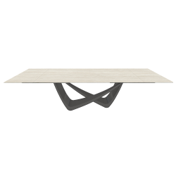 BONTEMPI table extensible rectangulaire avec structure anthracite BACH 53.85 290/240/190x100 cm
