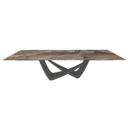 BONTEMPI table extensible rectangulaire avec structure anthracite BACH 53.85 290/240/190x100 cm