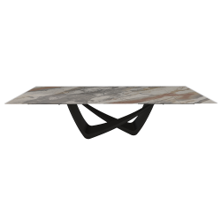 BONTEMPI table extensible rectangulaire avec structure noire matte BACH 53.85 290/240/190x100 cm