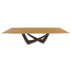 BONTEMPI table extensible rectangulaire avec structure laiton foncé BACH 53.85 290/240/190x100 cm