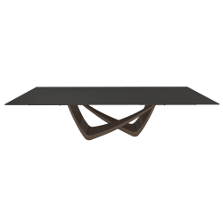 BONTEMPI table extensible rectangulaire avec structure laiton foncé BACH 53.85 290/240/190x100 cm