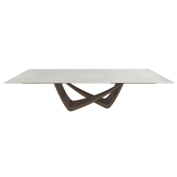 BONTEMPI table extensible rectangulaire avec structure laiton foncé BACH 53.85 290/240/190x100 cm