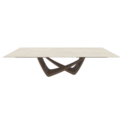 BONTEMPI table extensible rectangulaire avec structure laiton foncé BACH 53.85 290/240/190x100 cm