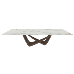 BONTEMPI table extensible rectangulaire avec structure laiton foncé BACH 53.85 290/240/190x100 cm