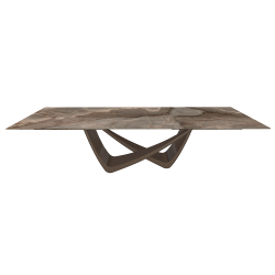 BONTEMPI table extensible rectangulaire avec structure laiton foncé BACH 53.85 290/240/190x100 cm