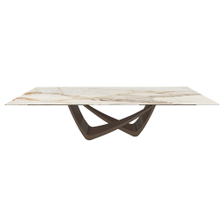 BONTEMPI table extensible rectangulaire avec structure laiton foncé BACH 53.85 290/240/190x100 cm