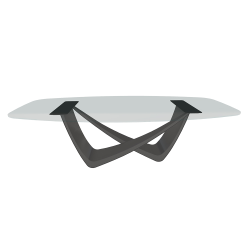 BONTEMPI table fixe tonneau avec structure anthracite BACH 53.92 220x116 cm