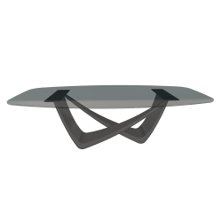 BONTEMPI table fixe tonneau avec structure anthracite BACH 53.92 220x116 cm