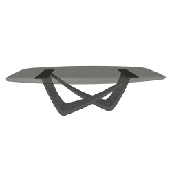 BONTEMPI table fixe tonneau avec structure anthracite BACH 53.92 220x116 cm