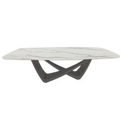 BONTEMPI table fixe tonneau avec structure anthracite BACH 53.92 220x116 cm