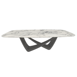 BONTEMPI table fixe tonneau avec structure anthracite BACH 53.92 220x116 cm