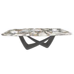 BONTEMPI table fixe tonneau avec structure anthracite BACH 53.92 220x116 cm