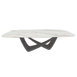 BONTEMPI table fixe tonneau avec structure anthracite BACH 53.92 220x116 cm